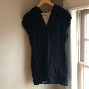 Black wool tunic/dress (with hood and pockets)